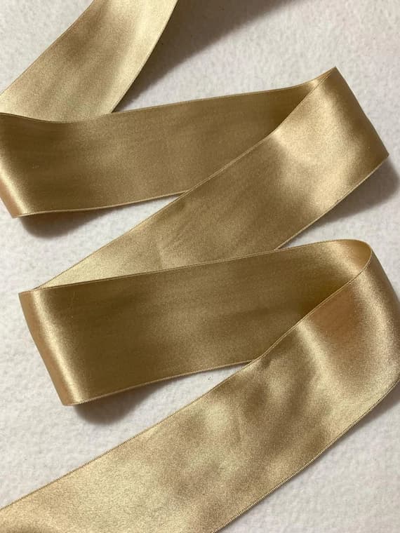 brown none - Latte Brown 100% Pure Silk Double Faced Satin Ribbon - 50mm/2" Made in Japan