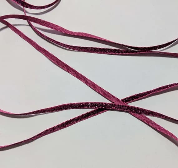 magenta none - French VELVET Ribbon Lurex Metallic MAGENTA 2 yards x 5mm 1/4 inch