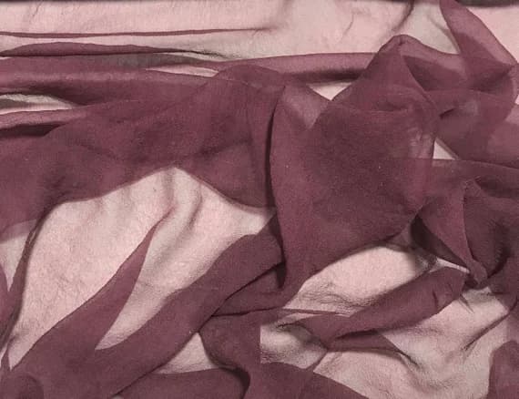 chiffon fabric - Hand Dyed ANTIQUE MAUVE - Silk Gauze Chiffon Fabric