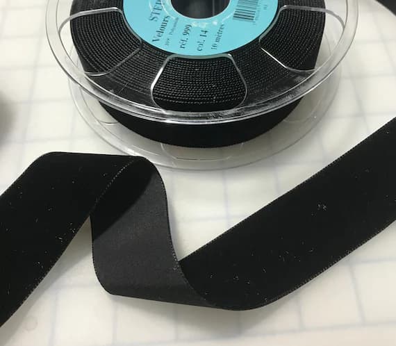 black none - BLACK French Velvet Ribbon (1 1/2" wide)