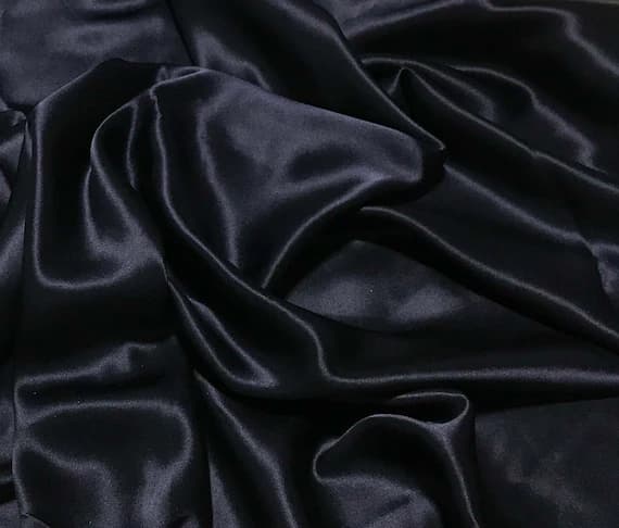 navy charmeuse fabric - Navy Blue - Silk Charmeuse Fabric