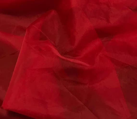 scarlet organza fabric - Scarlet Red - Silk Organza Fabric