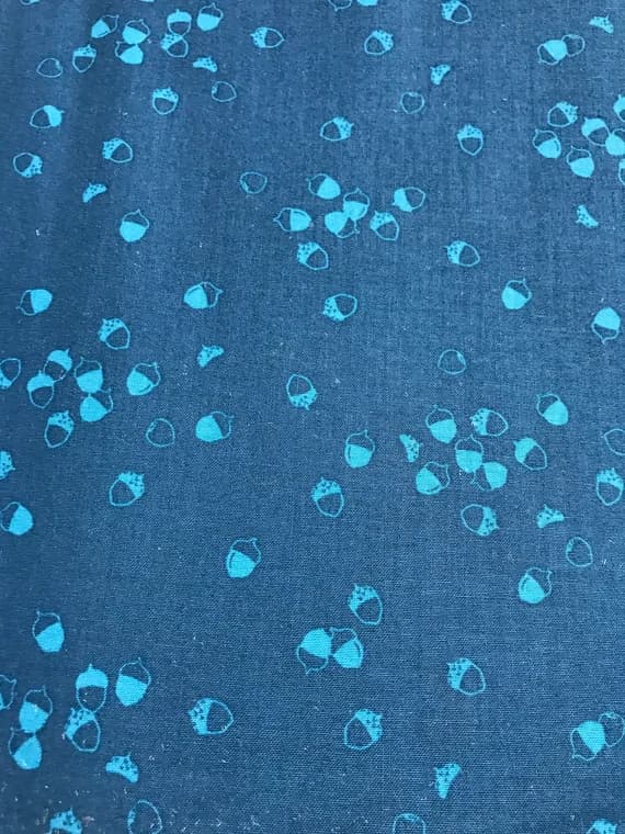 teal cotton fabric - Acorns Deep Teal - Lucky Charms Basics - Figo Cotton Fabrics