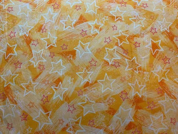 gold cotton fabric - Yellow Gold Stars Cotton Fabric Vintage 90's OOP Color Bridge P&B