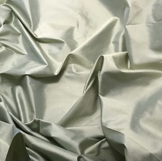 blue dupioni fabric - Pistachio & Light Blue Silk DUPIONI Fabric - 1 Yard