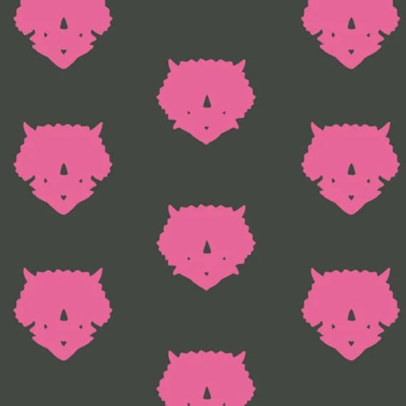 pink cotton fabric - Triceratops Pink - Esoterra by Katarina Roccella for Art Gallery 100% Cotton Fabric