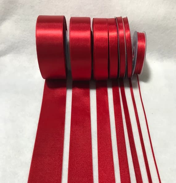 scarlet none - Scarlet Red Double Sided Satin Ribbon - Made in France (7 Widths to choose from)