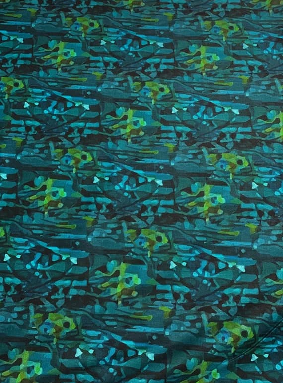 forest cotton fabric - Dark Teal Fantasy Texture - Fantasy Forest - by Kimberly Anderson for Northcott Cotton Fabric