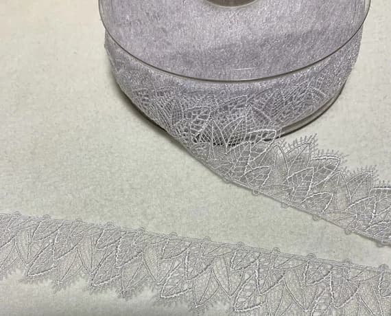 white lace - White Leaves - Guipure Bridal Lace Trim (1-1/4" wide)