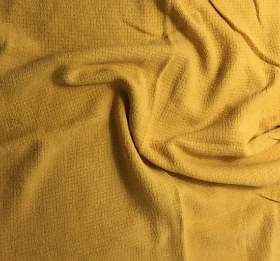 yellow noil fabric - GOLDEN YELLOW Hand Dyed Raw Silk Squares Weave Check NOIL Fabric