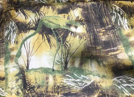 chiffon fabric - Tropical Birds - Polyester Chiffon Fabric