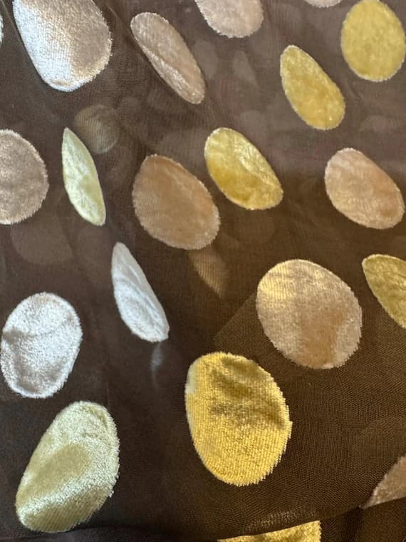 gold velvet fabric - Burnout Silk Velvet Fabric - Pink & Gold Polka Dots - 45" wide