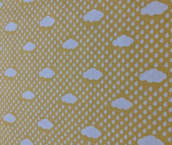 yellow cotton fabric - Yellow Bloom Rain Clouds - Riley Blake Cotton Fabric