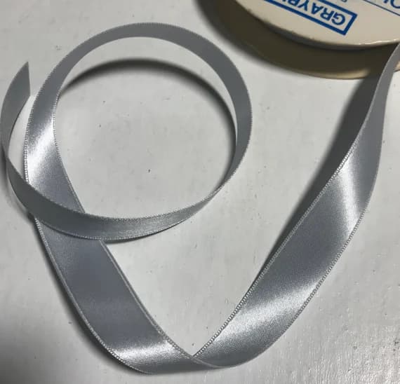 blue none - Copenhagen Blue 5/8" Vintage Grayblock Double Faced Satin Ribbon