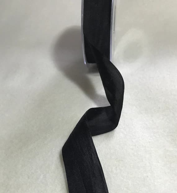 black none - Black 25mm/1" Pure Silk Ribbon - Made in France