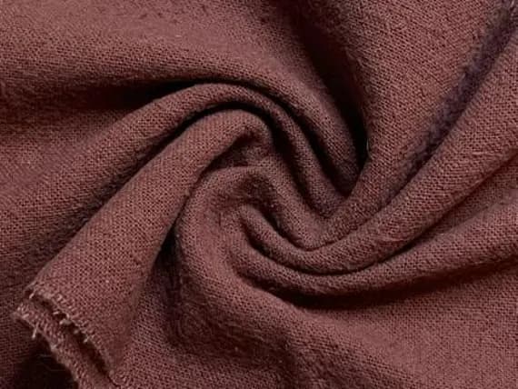 brown noil fabric - MAHOGANY BROWN Hand Dyed Raw Silk NOIL Fabric