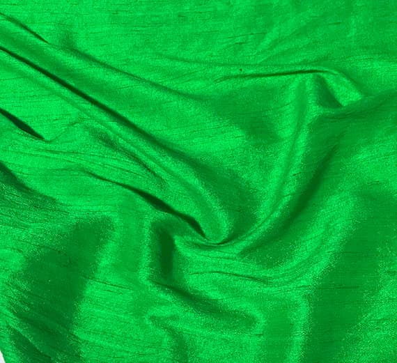 kelly dupioni fabric - Hand Dyed Bright Kelly Green - Silk Dupioni Fabric