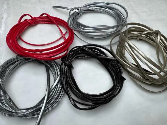 none - French Faux Leather Cord Trim Set 5 Colors