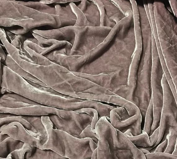 purple velvet fabric - Purple Smoke Hand Dyed Silk Velvet Fabric