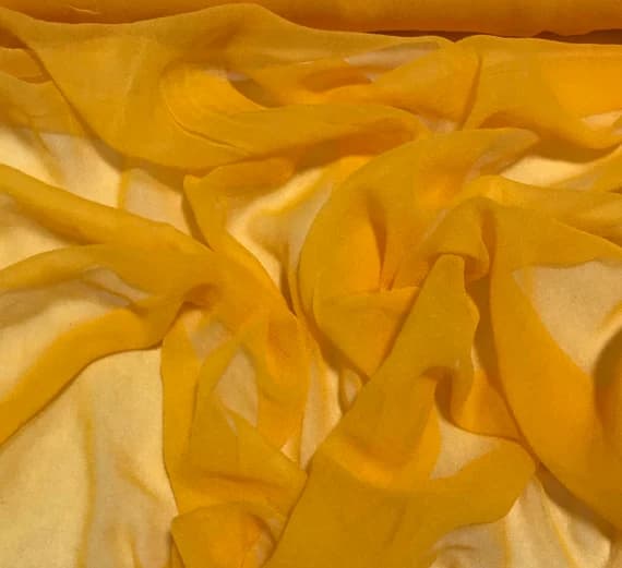 orange chiffon fabric - Hand Dyed TANGERINE ORANGE - Silk Gauze Chiffon Fabric