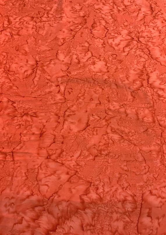 orange cotton fabric - Blood Orange Shadows - Banyan Batik Tone on Tone 100% Cotton Fabric
