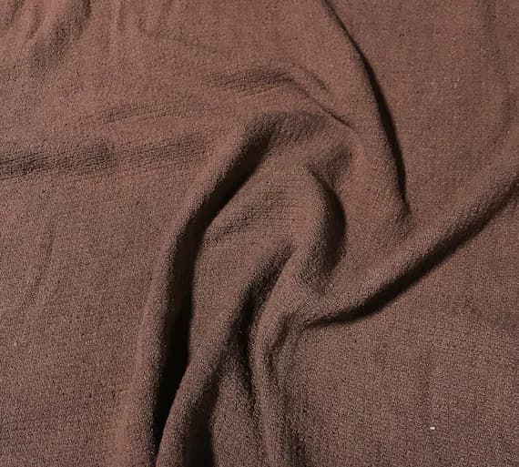 brown noil fabric - MAHOGANY BROWN Hand Dyed Raw Silk Squares Weave Check NOIL Fabric