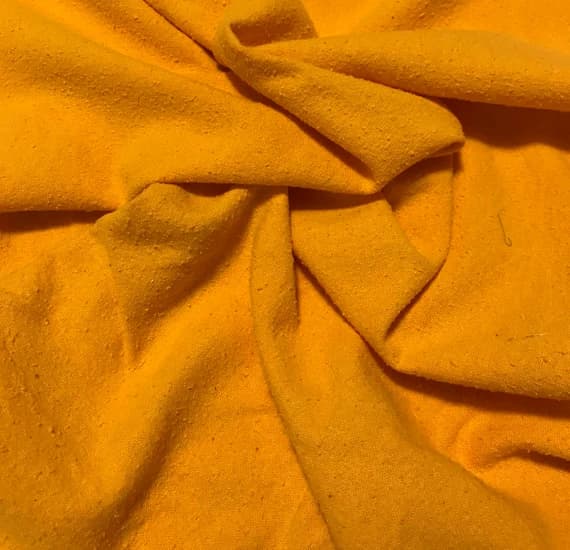 orange noil fabric - SUNSHINE ORANGE Hand Dyed Raw Silk NOIL Fabric
