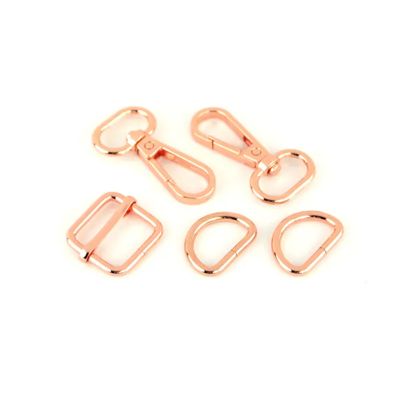 gold fabric - Sally Tomato 1" Basic Hardware Set Rose Gold