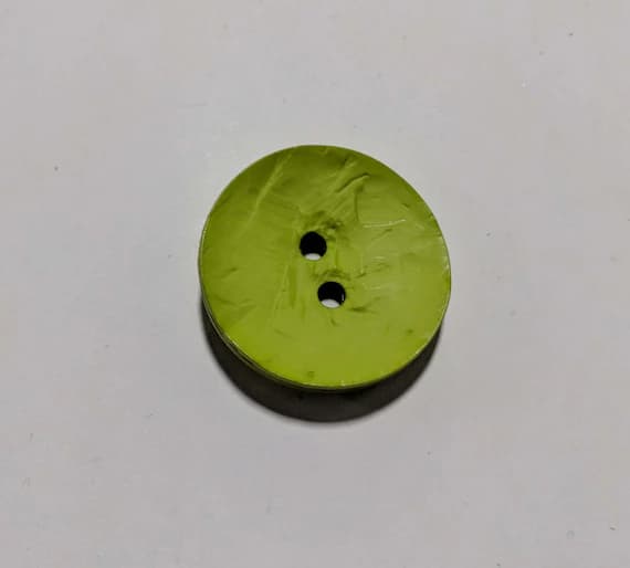 green none - Large Round Light Green Polyamid Plastic Button - 45mm /1 3/4 inch - Dill Buttons