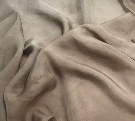 taupe chiffon fabric - Hand Dyed TAUPE BROWN Soft Silk Organza Fabric - 54" wide