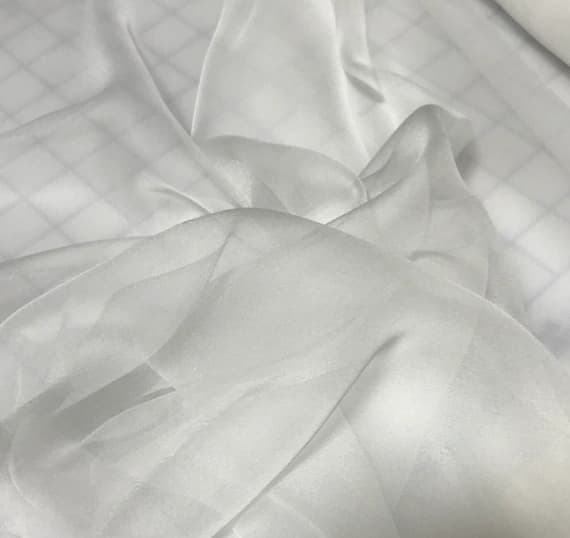 white chiffon fabric - White - 3mm Silk Gauze Fabric