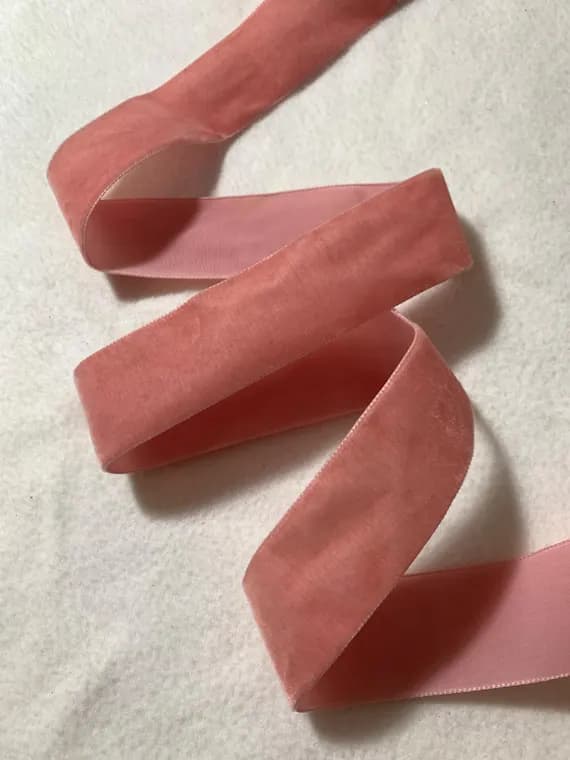 pink none - DUSTY PINK Swiss Velvet Ribbon (1 1/2" wide)