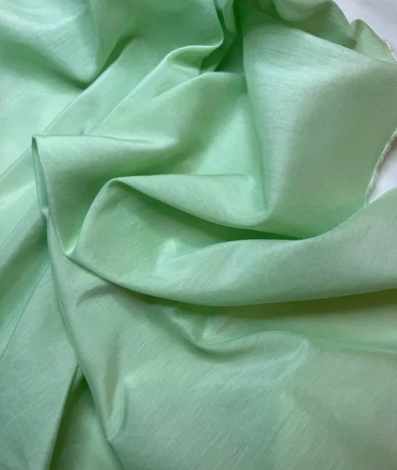 green silk fabric - Hand Dyed Green Apple - Silk/Cotton Voile Fabric