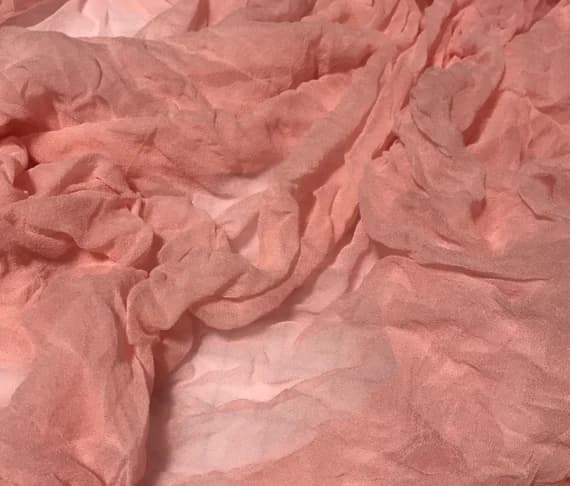 pink chiffon fabric - Hand Dyed BALLERINA PINK - Silk Gauze Chiffon Fabric