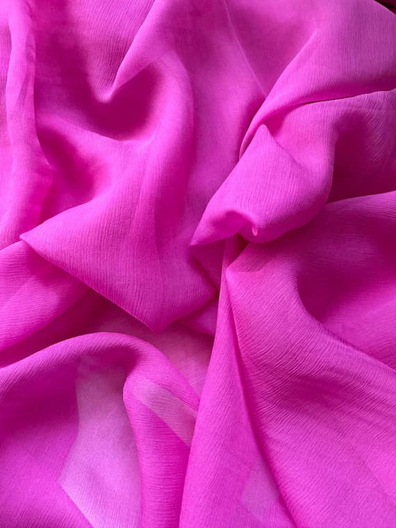 pink chiffon fabric - Pink Orchid - Crinkle Silk Chiffon Fabric