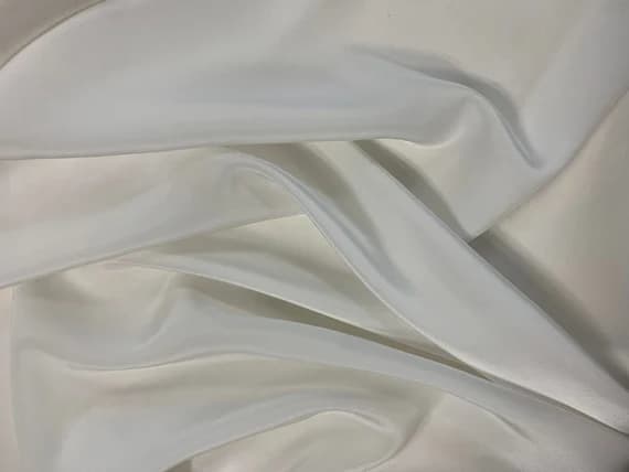 white crepe fabric - Natural White - 16mm Silk Crepe de Chine Fabric