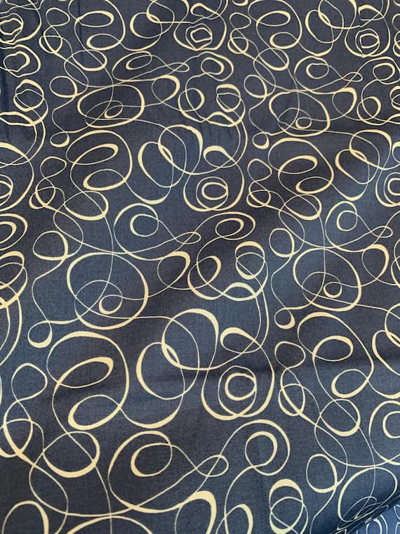 white cotton fabric - White on Blue Swirl Pencil Lines - Sketchbook by Art Gallery 100% Cotton Fabric