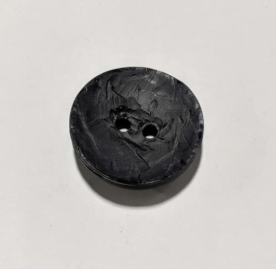 black none - Large Round Black Polyamid Plastic Button - 45mm /1 3/4 inch - Dill Buttons