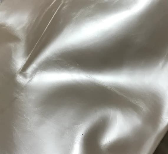 ivory leather - METALLIC IVORY PEARL Cow Hide Leather Hide 6 Square Feet