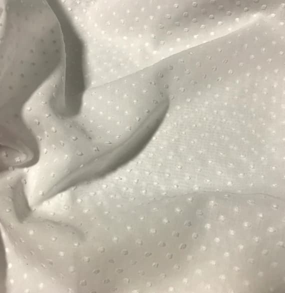 white cotton fabric - White Woven Dotted Swiss Pima Cotton - Spechler-Vogel Fabric