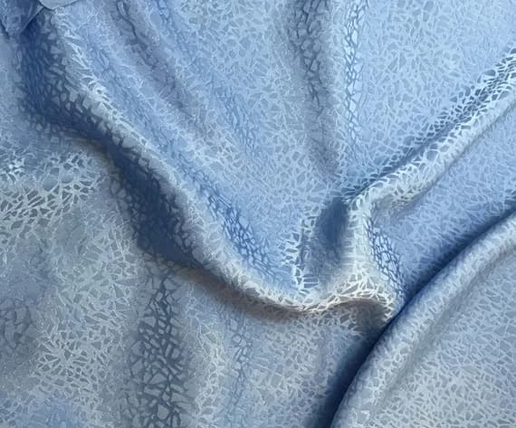 blue silk fabric - Hand Dyed Cornflower Blue PEBBLES - Silk Jacquard Fabric - 44" wide