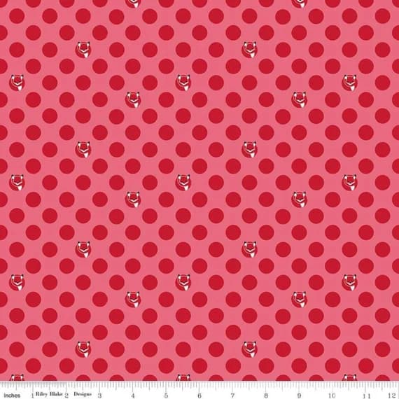 red cotton fabric - Fox Farm Dots Red - Riley Blake Cotton Fabric