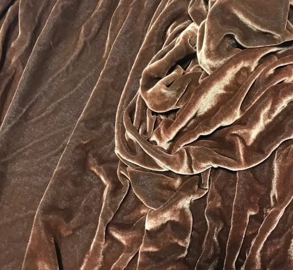brown velvet fabric - TOBACCO BROWN Hand Dyed Silk Velvet Fabric