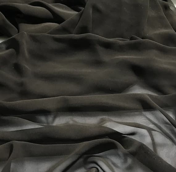 brown chiffon fabric - Chocolate Brown - Polyester Chiffon Fabric
