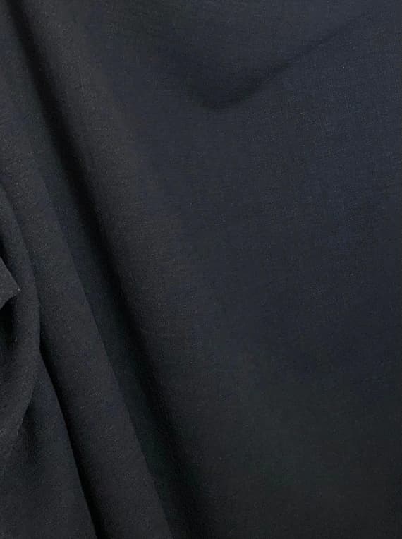 black linen fabric - Black Super Soft Linen & Rayon Blend Fabric
