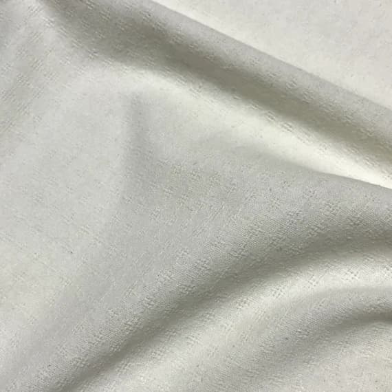 white noil fabric - Natural White Raw Silk Checkered Weave Noil Fabric