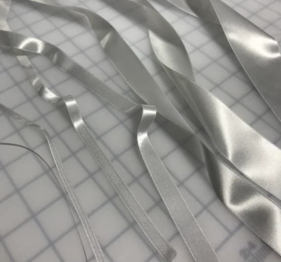 white none - Off White Double Sided Satin Ribbon - Made in France (7 Widths to choose from)