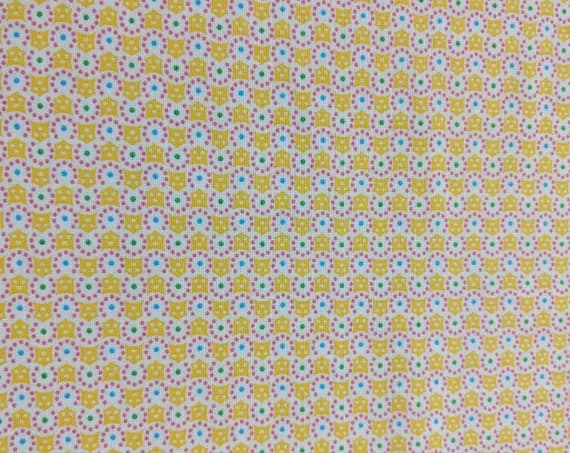 yellow cotton fabric - Petite Treat - Geo Yellow - Riley Blake Cotton Fabric