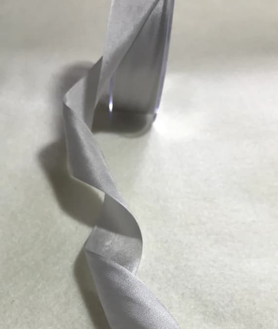 silver none - Silver Gray 25mm/1" Pure Silk Ribbon - Made in France