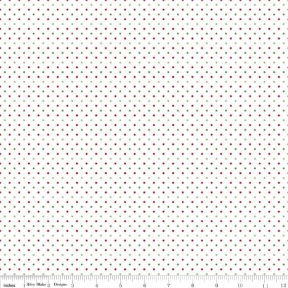 white cotton fabric - Christmas Swiss Dot on White - Riley Blake Cotton Fabric